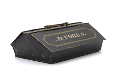 Lot 167 - A toleware cutlery holder