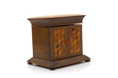 Lot 127 - A Tunbridge ware jewellery cabinet