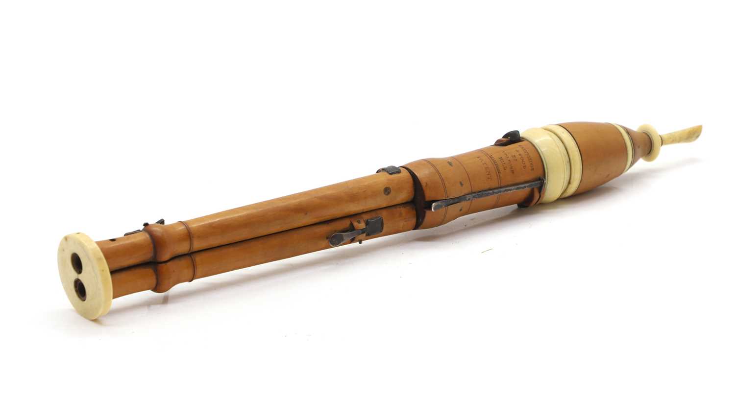 Lot 141 - A William Bainbridge and John Wood double flageolet