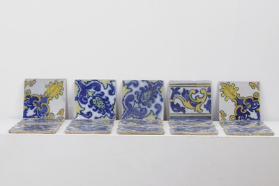 Lot 432 - A collection of tin-glazed tiles