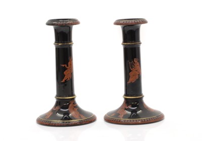 Lot 59 - A pair of Grecian-style candlesticks