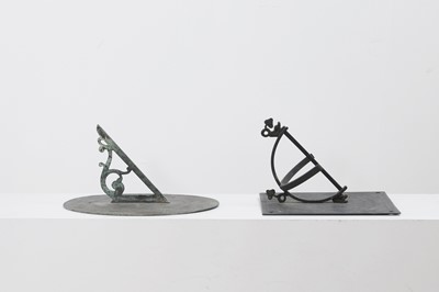 Lot 340 - Two bronze sundials
