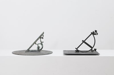 Lot 340 - Two bronze sundials
