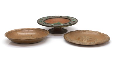 Lot 99 - A brass tazza inset with malachite