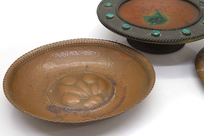 Lot 99 - A brass tazza inset with malachite