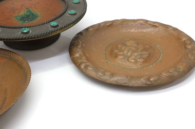 Lot 99 - A brass tazza inset with malachite