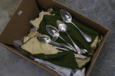 Lot 49 - A collection of silver beaded pattern flatware