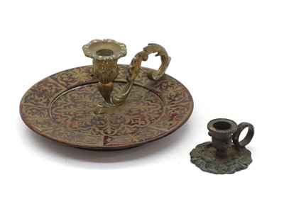 Lot 139 - A boullework chamberstick