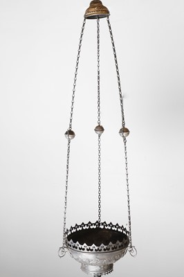 Lot 425 - A silver hanging lantern
