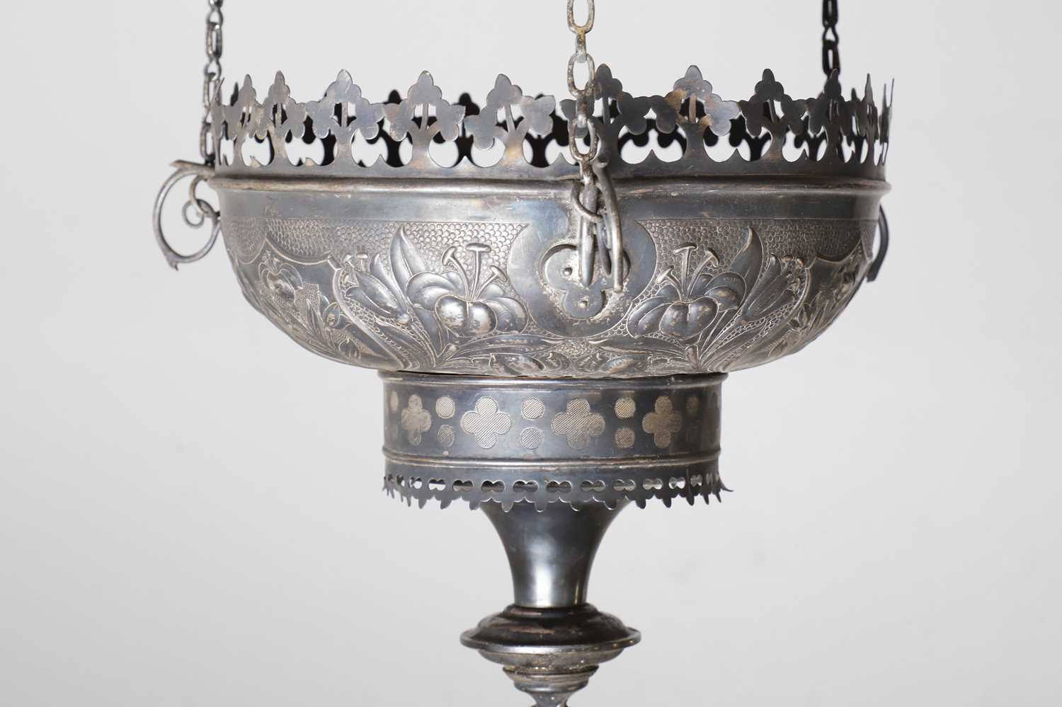 Lot 425 - A silver hanging lantern