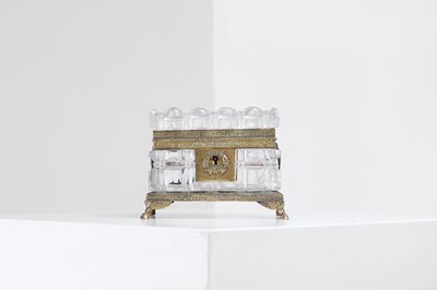 Lot 411 - A Palais Royal-type gilt-metal and cut-glass casket