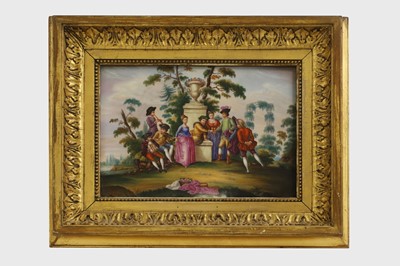 Lot 351 - A painted porcelain plaque