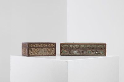 Lot 377 - Two George III paper scroll boxes