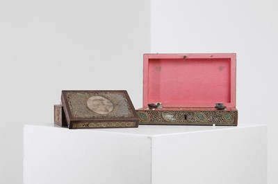 Lot 377 - Two George III paper scroll boxes