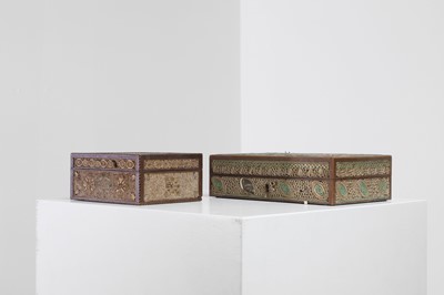 Lot 377 - Two George III paper scroll boxes