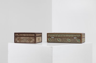 Lot 377 - Two George III paper scroll boxes