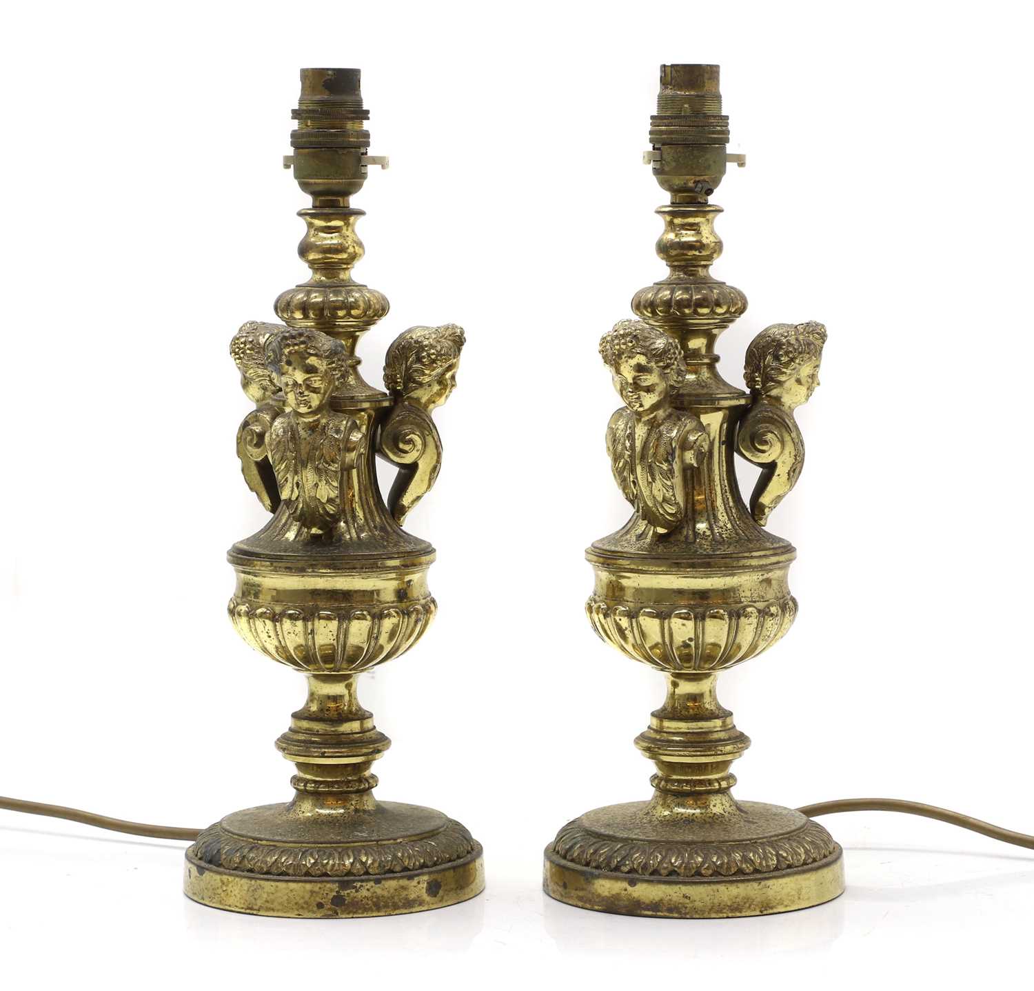 Lot 148 - Two gilt-metal lamp bases