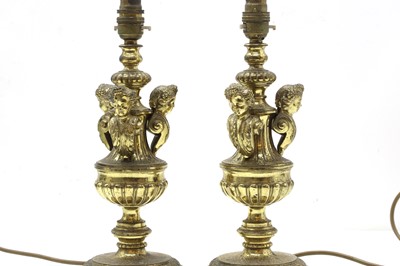 Lot 148 - Two gilt-metal lamp bases