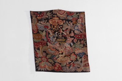 Lot 343 - A gros and petit point needlework panel