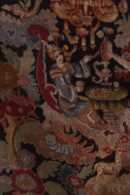 Lot 343 - A gros and petit point needlework panel