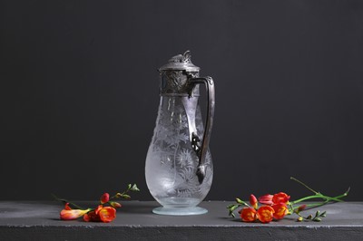 Lot 438 - A Victorian silver-mounted and etched glass claret jug