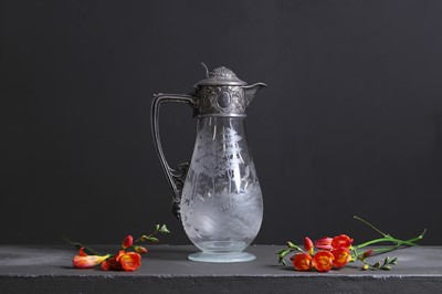 Lot 438 - A Victorian silver-mounted and etched glass claret jug