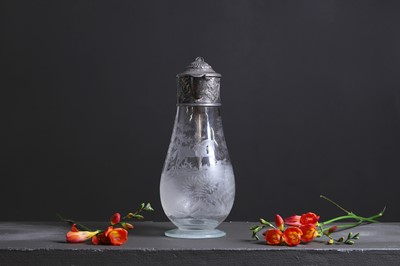 Lot 438 - A Victorian silver-mounted and etched glass claret jug