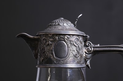 Lot 438 - A Victorian silver-mounted and etched glass claret jug