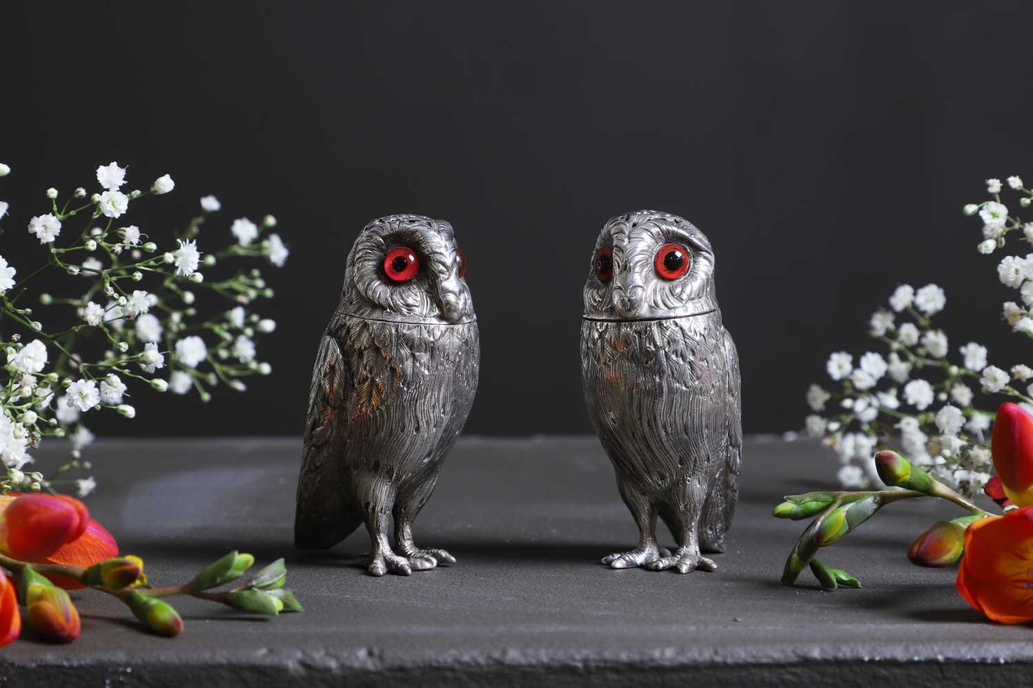 Lot 443 - A pair of Victorian silver casters