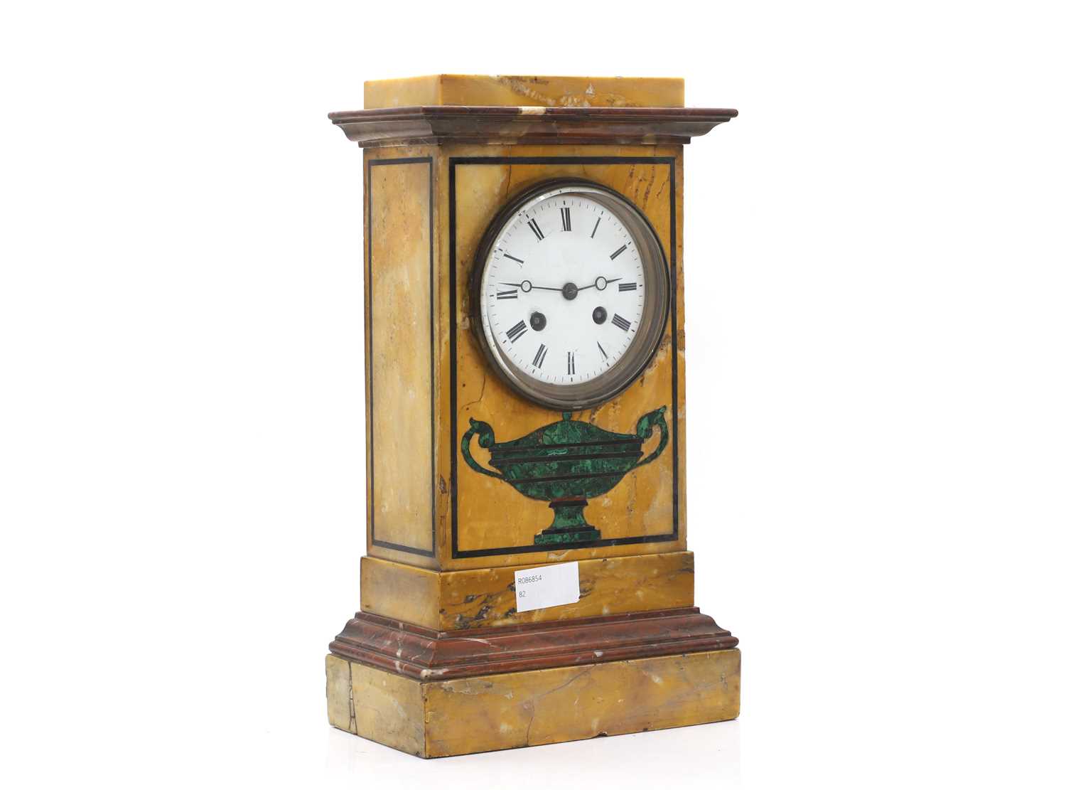 Lot 88 - An Empire sienna marble mantel clock