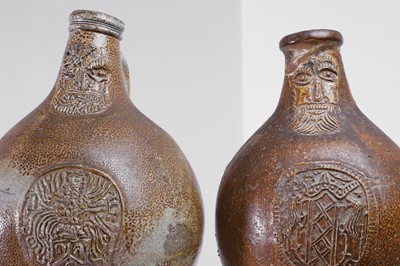 Lot 323 - Two large salt-glazed bellarmine jugs