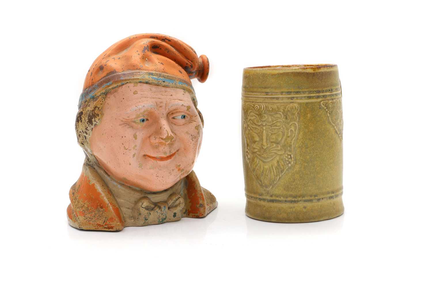 Lot 56 - A large salt glazed 'Johnny Souter' flagon