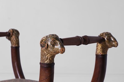 Lot 305 - A Regency-style mahogany 'X'-framed stool