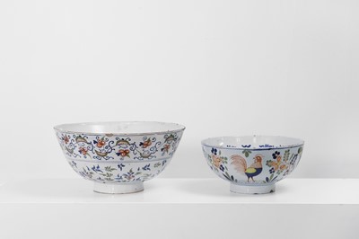 Lot 299 - Two delftware punchbowls