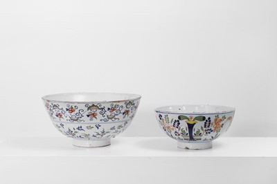 Lot 299 - Two delftware punchbowls