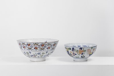 Lot 299 - Two delftware punchbowls