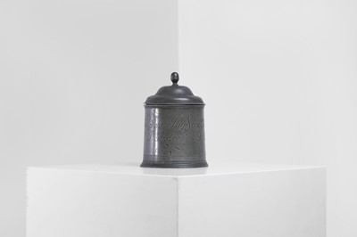 Lot 325 - A Napoleonic Wars commemorative pewter tobacco jar and cover