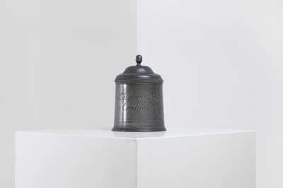 Lot 325 - A Napoleonic Wars commemorative pewter tobacco jar and cover