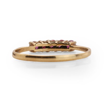 Lot 93 - A 9ct gold ruby five stone ring
