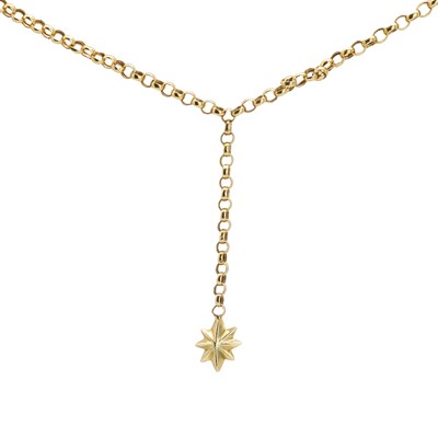 Lot 115 - A gold lariat necklace