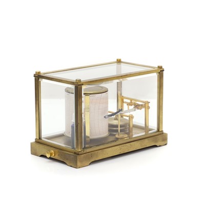 Lot 204 - A French brass-cased barograph