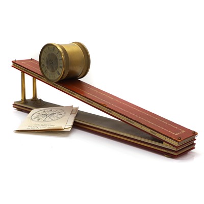 Lot 207 - A Dent of London brass 'Inclined plane' clock movement and slope
