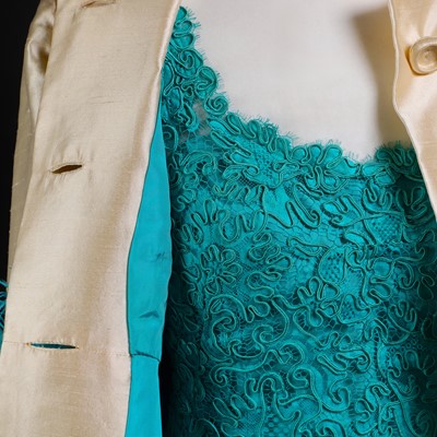 Lot 1346 - A Norman Hartnell silk coat and occasion dress