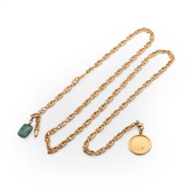 Lot 333 - A 9ct gold fancy link chain