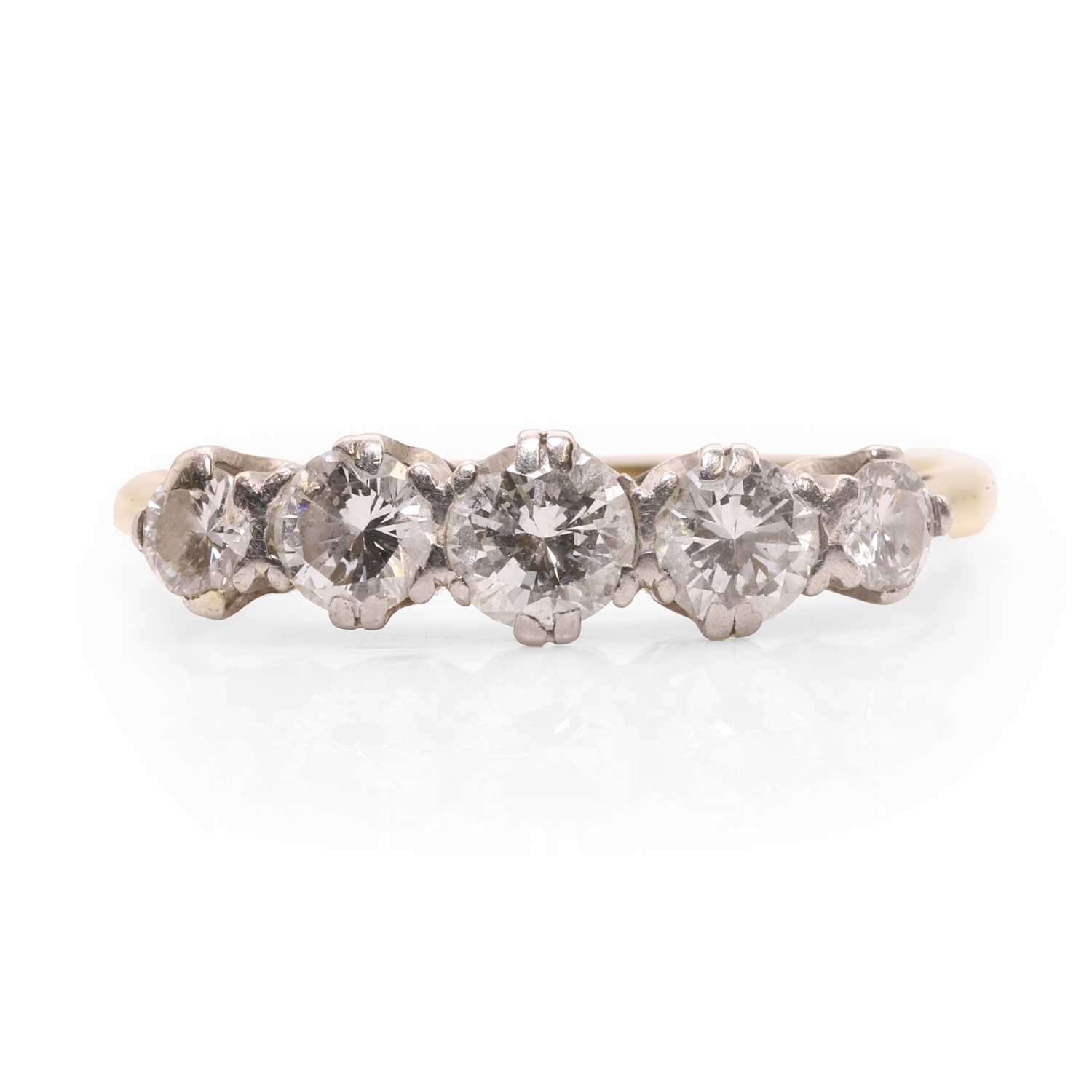Lot 65 - A diamond five stone ring