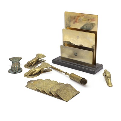 Lot 305 - Four Victorian brass paperclips