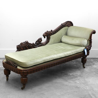 Lot 507 - A Victorian mahogany chaise lounge