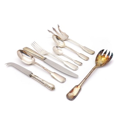 Lot 7 - A twelve-person silver-plated canteen of flatware