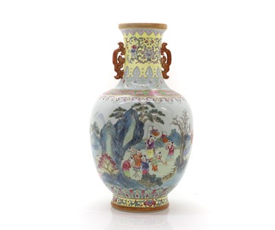 Lot 54 - A Chinese famille rose baluster vase