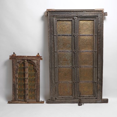 Lot 186 - A large Indian carved wood door
